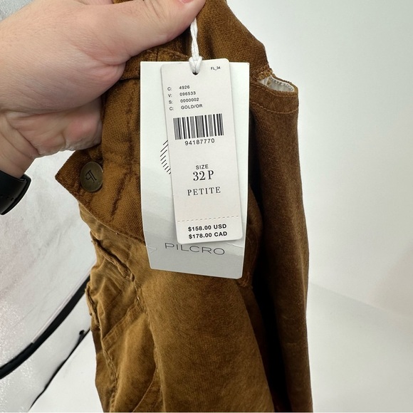 NEW The Adi Mid-Rise Relaxed Flare Jeans by Pilcro Velvet Edition Brown Size 32P - Picture 7 of 8